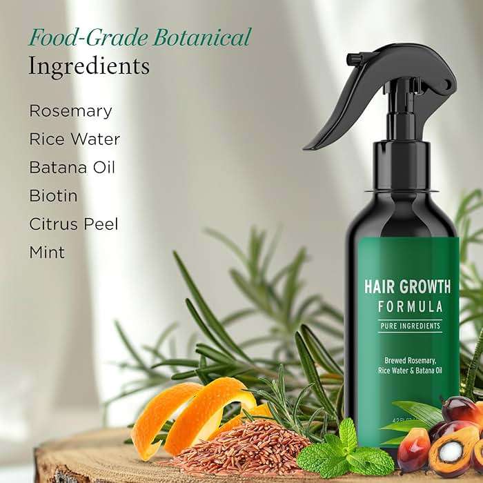 Rosemary Water Spray for Hair Growth, Rosemary Hair Growth Scalp Spray With Rice Water & Batana Oil, Biotin, Citrus Peel and Mint to Strengthen Strands and Promote Hair, 4.2 fl oz - Image 7