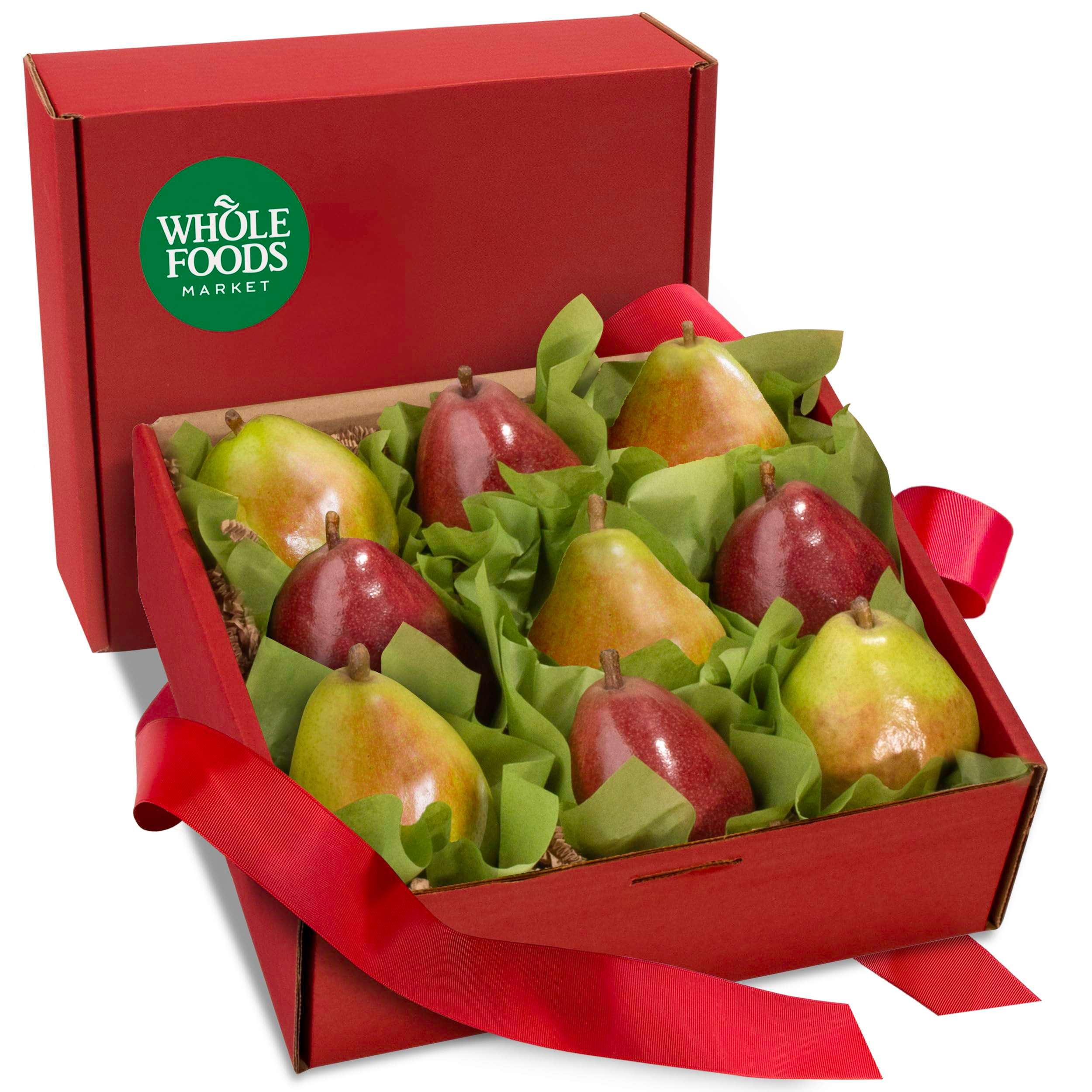 Whole Foods Organic 9 Count Red & Green D'Anjou Pears - Image 1
