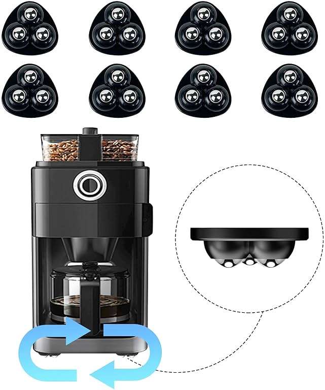Appliance Casters - Furniture Sliders & Appliance Rollers for Kitchen, Coffee Machine, Blender, Oven - Helps Mom or Wife Easily Solve Countertop Sliding (Black, 8pcs) - Image 1