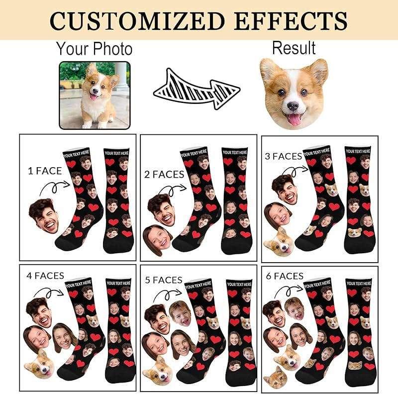 Artsadd Custom Face Socks, Personalized Socks with Photo Custom Socks with Faces - Image 4