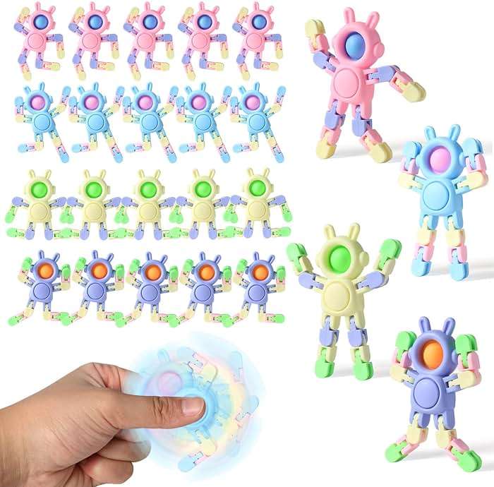 Transformable Fidget Spinners 24 Pcs Rabbit Toys for Kids Birthday Gifts Party Favors and Adults Stress Relief Sensory Toys for Boys and Girls Fingertip Gyros for ADHD Autism for Kids Gifts - Image 9