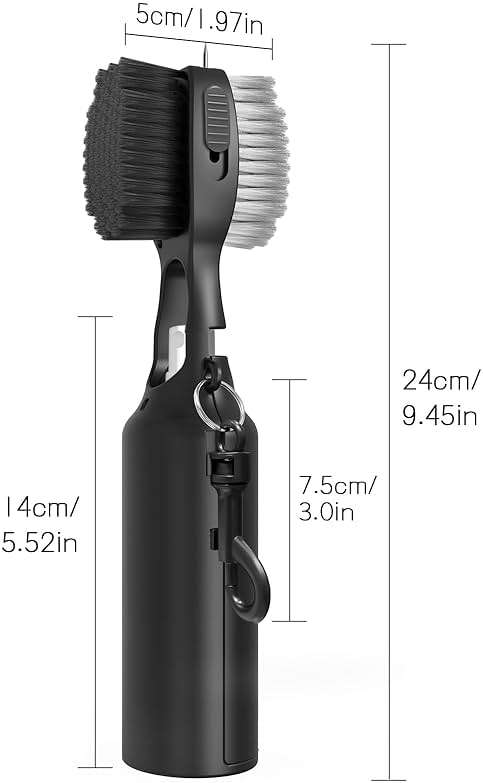 THIODOON 2 Pack Golf Club Brushes and Groove Cleaner 2 ft Retractable Zipline Carabiner Golf Brush Head with Retractable Spike Comfortable Grip Golf Club Cleaner - Image 4