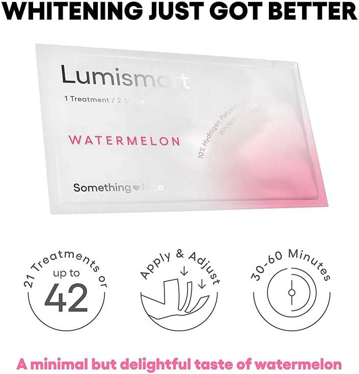 Something Nice Lumismart Whitening Strips - Dentist-Designed, Enamel Safe, up to 42 Treatments with Smart Adjust - Teeth Whitening Strips in Watermelon for Sensitive Teeth - Image 3