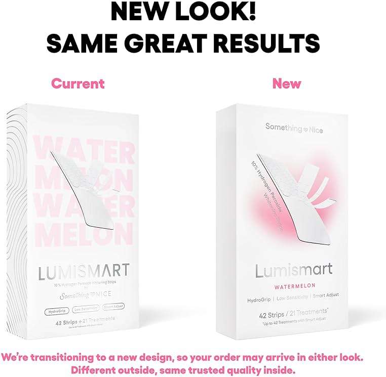 Something Nice Lumismart Whitening Strips - Dentist-Designed, Enamel Safe, up to 42 Treatments with Smart Adjust - Teeth Whitening Strips in Watermelon for Sensitive Teeth - Image 4