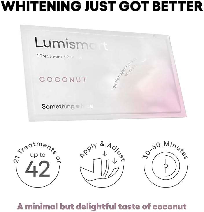 Something Nice Lumismart Whitening Strips - Dentist-Designed, Enamel Safe, up to 42 Treatments with Smart Adjust - Teeth Whitening Strips in Coconut for Sensitive Teeth - Image 3