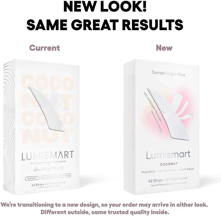 Something Nice Lumismart Whitening Strips - Dentist-Designed, Enamel Safe, up to 42 Treatments with Smart Adjust - Teeth Whitening Strips in Coconut for Sensitive Teeth - Image 4