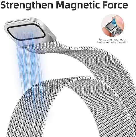 Adorve Slim Milanese loop Compatible with Apple Watch Bands 40mm 41mm 38mm 42mm 44mm 45mm 46mm 49mm Women, Thin Stainless Steel Mesh Loop Magnetic Wristbands for iWatch SE3 Series 11 10 9 8 7 6 5 4 3 - Image 6