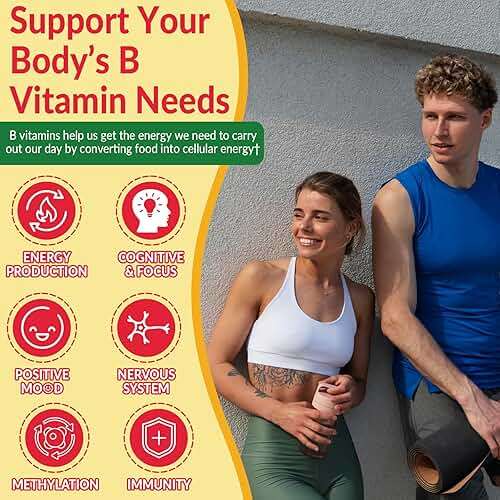 Super Vitamin B Complex Gummies - Methylated B Complex for Women & Men, All B Vitamins, Methyl B12, Methylfolate, Vitamin C, Choline, Inositol, PABA for Energy, Brain & Immune, 0g Sugar, Vegan, 60 Cts - Image 4