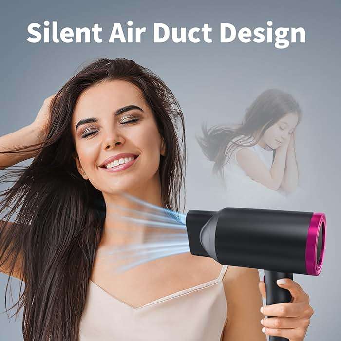 ANNE BETTY Ionic Hair Dryer with Diffuser, Powerful 1800W Blow Dryer for Women & Men, Fast-Drying Hair Dryer with Nozzle for Home, Salon, Travel - Image 5