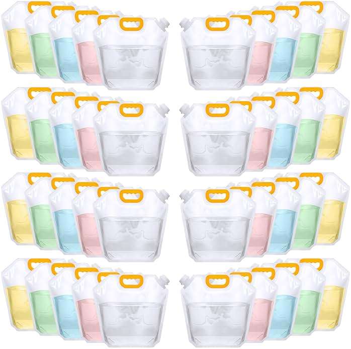 Jingmore 1.3 Gallon Collapsible Water Storage Bag Emergency Jug Container Clear Plastic Water Bladder for Outdoor Sport Camping Hiking No Leak, Freezable, Odorless, Flat Folding - Image 1