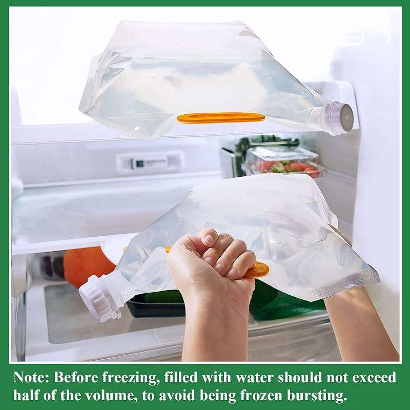 Jingmore 1.3 Gallon Collapsible Water Storage Bag Emergency Jug Container Clear Plastic Water Bladder for Outdoor Sport Camping Hiking No Leak, Freezable, Odorless, Flat Folding - Image 3