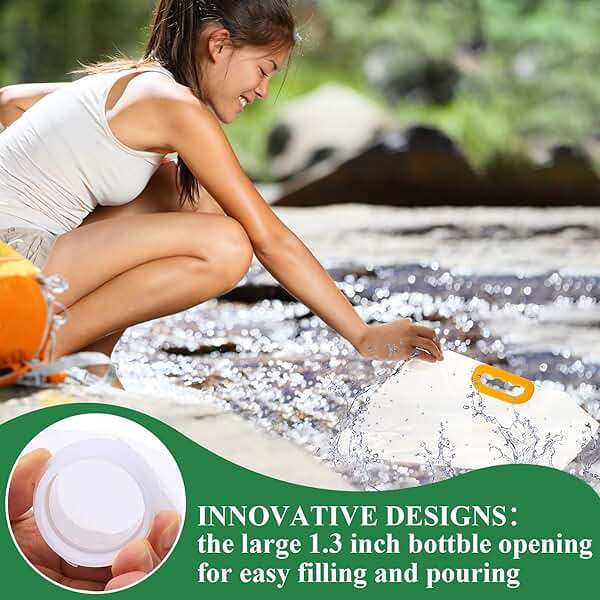 Jingmore 1.3 Gallon Collapsible Water Storage Bag Emergency Jug Container Clear Plastic Water Bladder for Outdoor Sport Camping Hiking No Leak, Freezable, Odorless, Flat Folding - Image 4