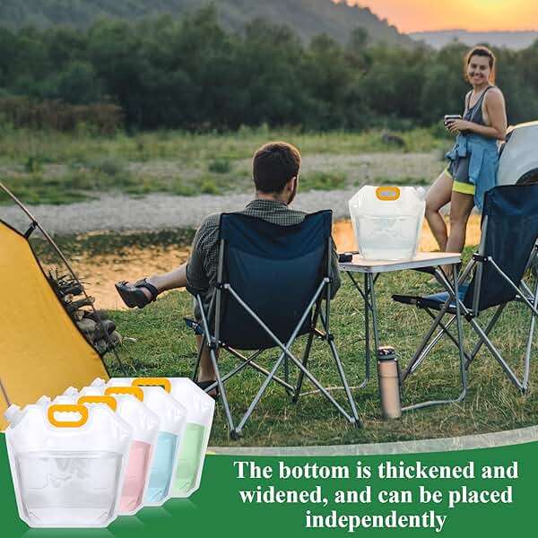 Jingmore 1.3 Gallon Collapsible Water Storage Bag Emergency Jug Container Clear Plastic Water Bladder for Outdoor Sport Camping Hiking No Leak, Freezable, Odorless, Flat Folding - Image 6
