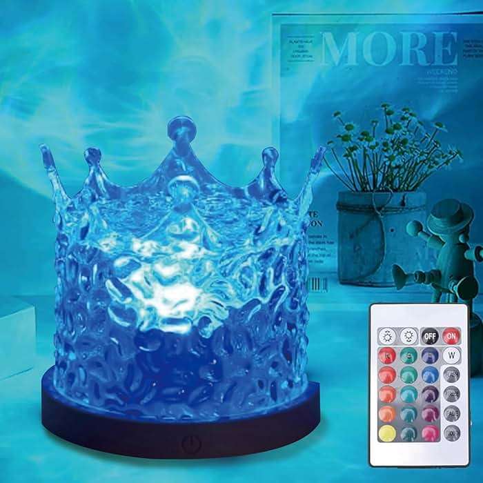 Ocean Wave Ceiling Projector, Northern Lights 16 Colors Water Lights Projector, Water Ripple Ambient Night Light with Remote, Touch Control Aurora Projector for Bedroom,Room Decor,Kids Room (Crown) - Image 2