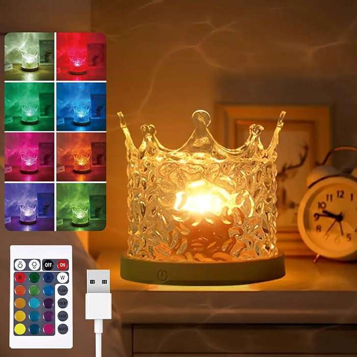 Ocean Wave Ceiling Projector, Northern Lights 16 Colors Water Lights Projector, Water Ripple Ambient Night Light with Remote, Touch Control Aurora Projector for Bedroom,Room Decor,Kids Room (Crown) - Image 9