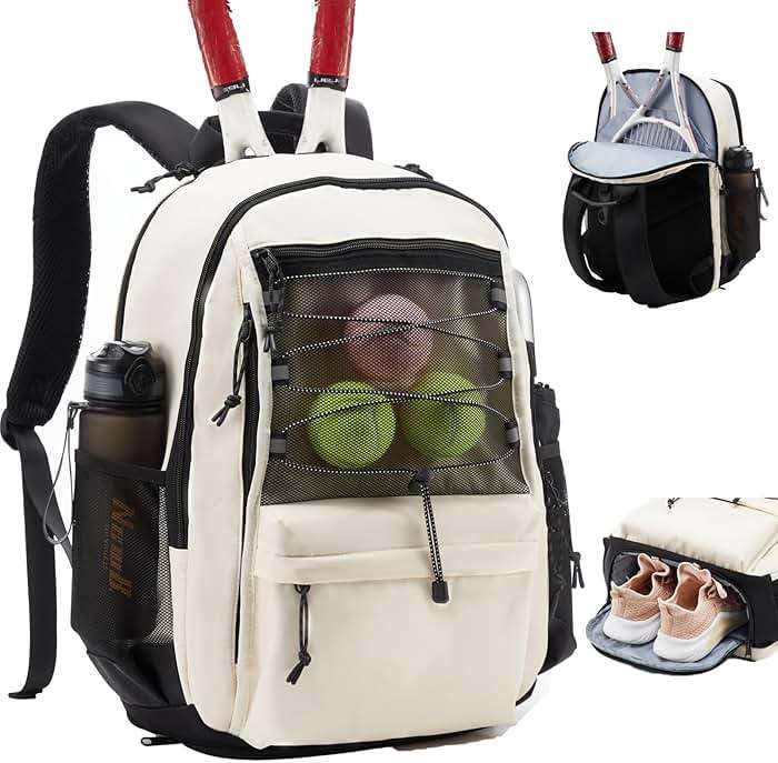 LANBX Tennis Bag, Tennis Backpack for Women Men 2 Rackets with Insulated Pocket Shoe Compartemnt for Pickleball Tennis - Image 1