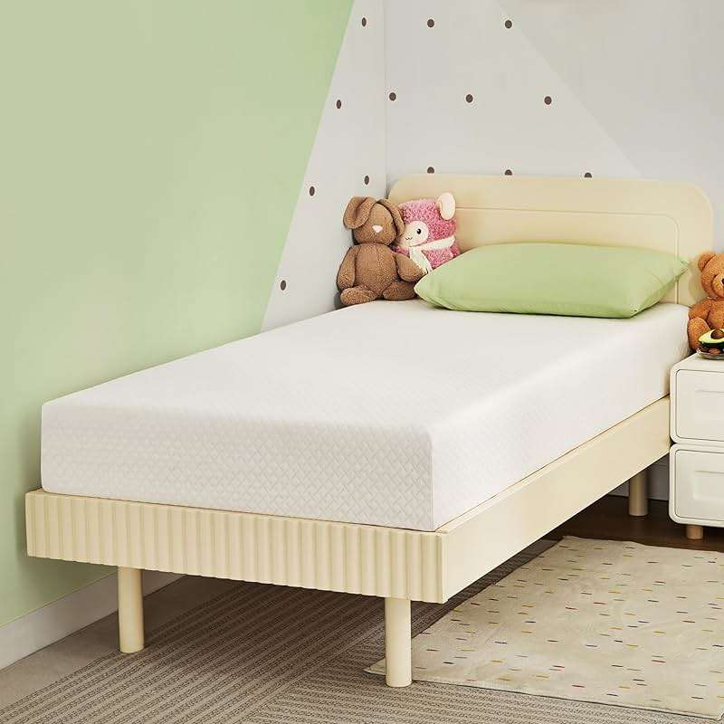 EGOHOME 6 Inch Twin Mattress for Kids, Memory Foam Mattress with Cooling Green Tea Gel, Relieve Pressure with Medium Firm Support, CertiPUR-US Certified, 75''L x 38''W, White - Image 2