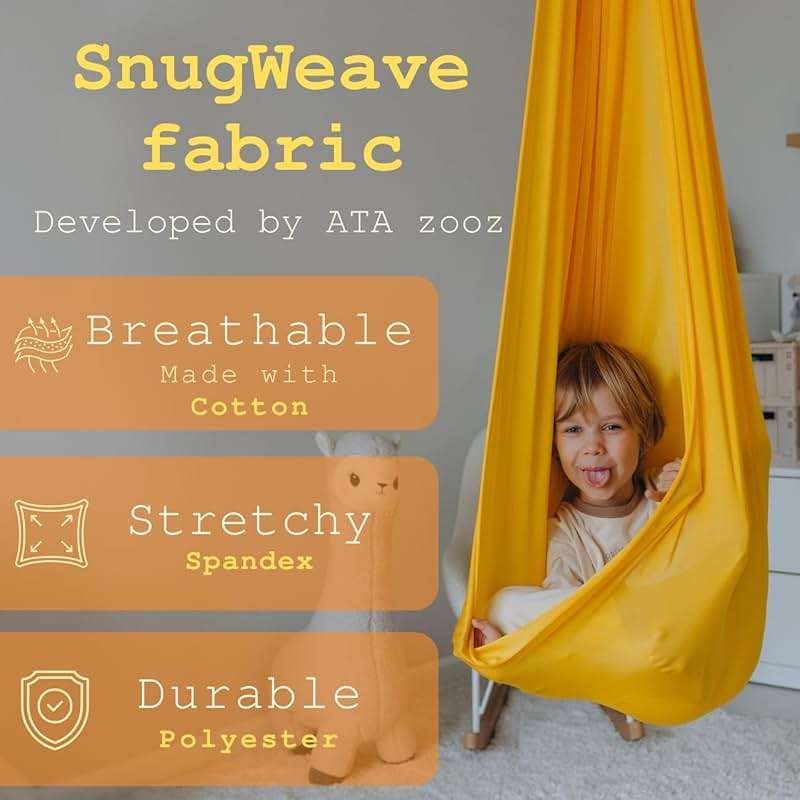 Sensory Swing for Kids & Adults (300 lb Capacity) - Indoor & Outdoor Therapy Swing - Soft Calming Hug Effect for ADHD, Autism & Sensory Seekers - Hardware Included - Image 2