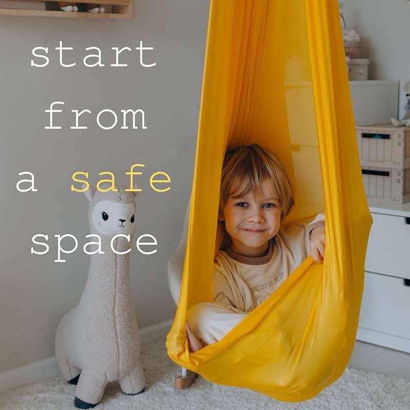 Sensory Swing for Kids & Adults (300 lb Capacity) - Indoor & Outdoor Therapy Swing - Soft Calming Hug Effect for ADHD, Autism & Sensory Seekers - Hardware Included - Image 9