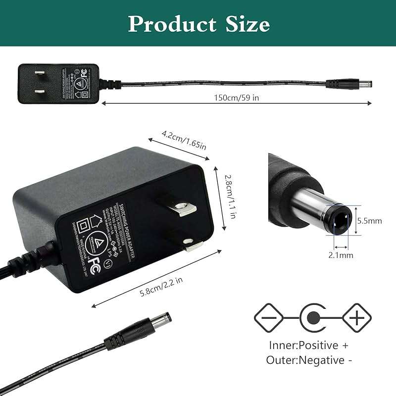 5V 1A Power Cord for Crosley Record Player, AC to DC Power Adapter Charger for Crosley Cruiser Plus CR8005F CR8005D CR8005F-GA CR8005F-WO CR8005D-TU CR8005D-BL Victrola/Wockoder DC5V Player Supply - Image 2