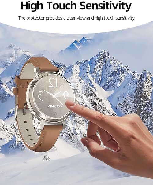 BOVUGAC for Garmin Lily 2 Active Small and Stylish Smartwatch Tempered Glass Film, for Lily 2 Active Sport Smartwatch Screen Protector Anti-Scratch Sensitive Dropproof Transparent[3 Pack] - Image 2