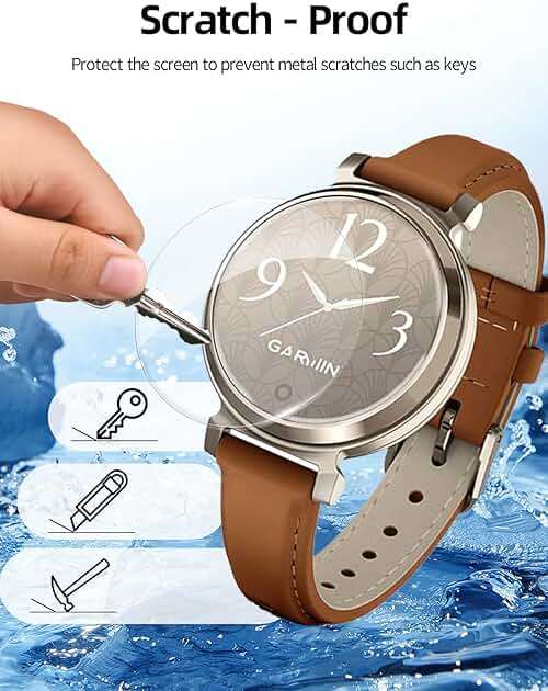 BOVUGAC for Garmin Lily 2 Active Small and Stylish Smartwatch Tempered Glass Film, for Lily 2 Active Sport Smartwatch Screen Protector Anti-Scratch Sensitive Dropproof Transparent[3 Pack] - Image 4