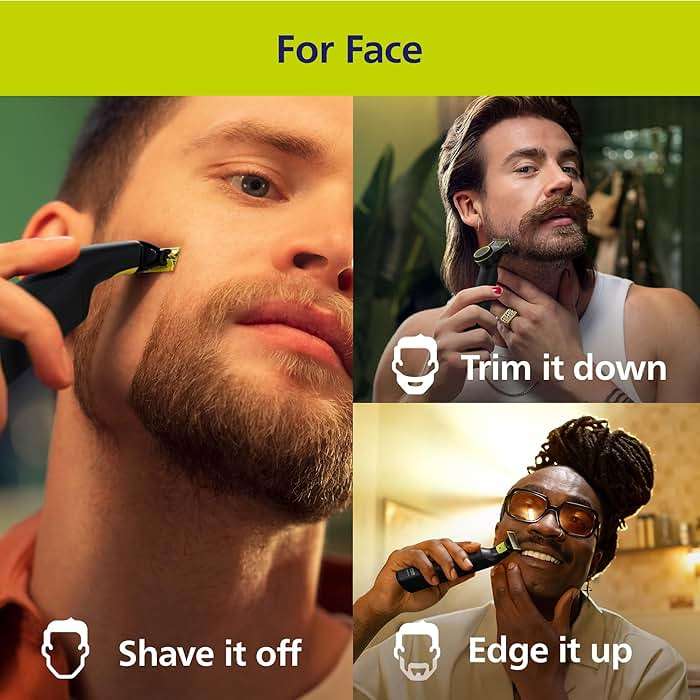 Philips Norelco OneBlade Pro 360 Face + Body Electric Shaver, Beard Trimmer and Groomer, with 360 Blade Technology, 14-Length Precision Comb, Body Kit, Soft Pouch, Model QP6542/70 - Image 2
