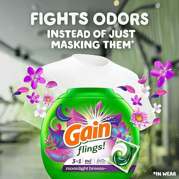 Gain Flings Laundry Detergent Pacs, 102 Count, Moonlight Breeze Scent, with Odor Defense, concentrated laundry soap pacs - Image 5