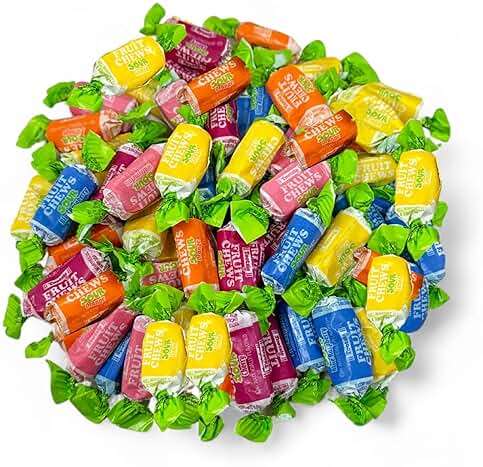 Sour Fruit Chews Assorted Candy Mix, 5 Tangy Flavors, Sour Tootsie Roll Taffies, Gluten Free & Peanut Free, Perfect For Parties & Goody Bags, 2 Lb Resealable Bag - Image 5