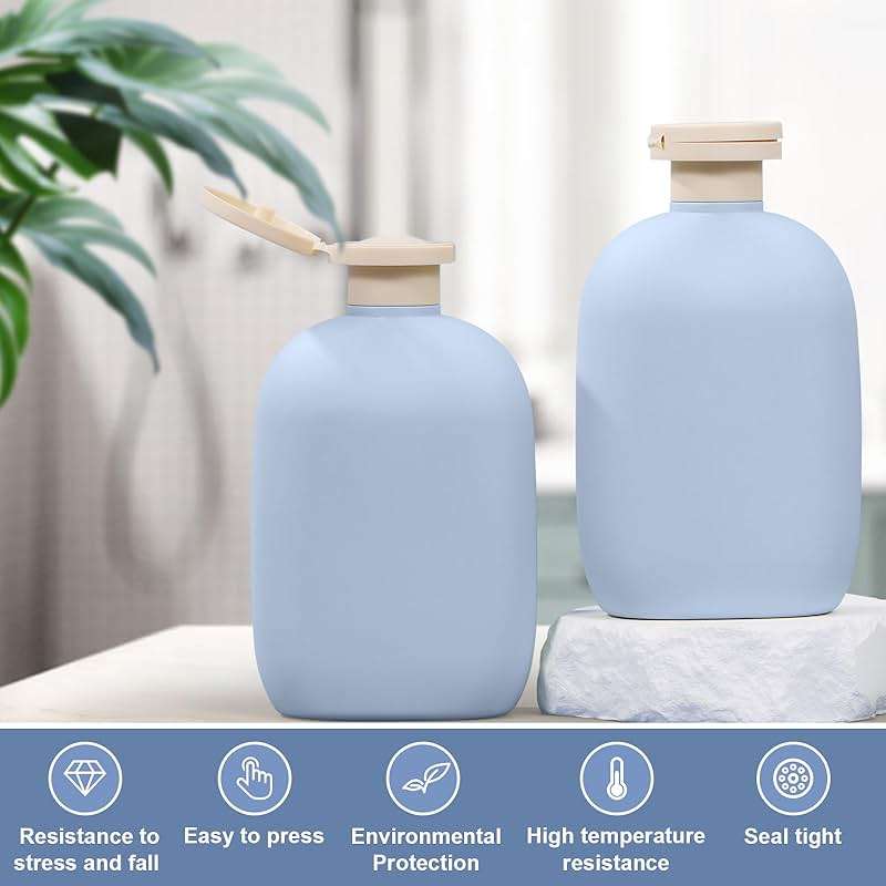 UMETASS 8.8 oz Plastic Travel Shampoo Bottles, Empty Plastic Squeeze Bottles with Flip Cap for Toiletries, Leakage-proof Travel Shampoo and Conditioner Bottles - Image 6