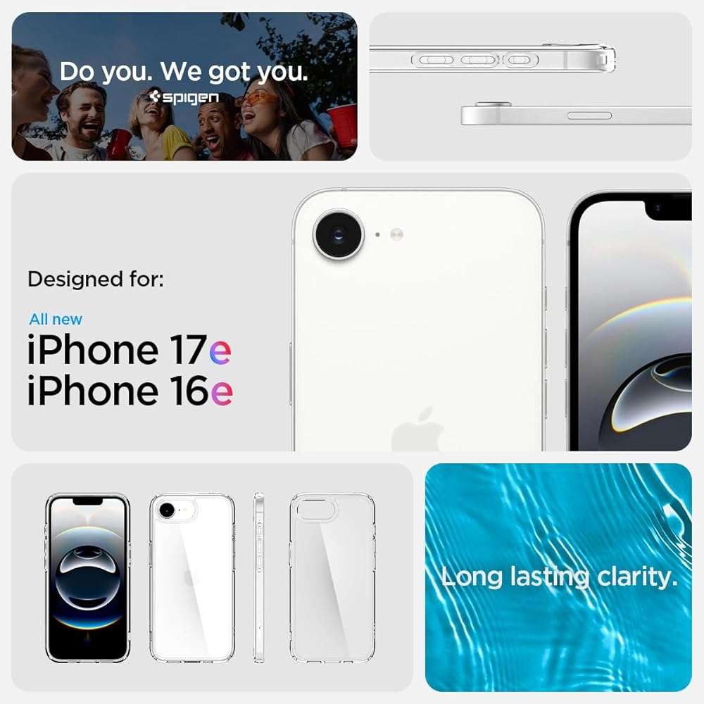 Spigen for iPhone 17e / 16e Case, Ultra Hybrid [No Magnet Ring][Anti-Yellowing] - Crystal Clear - Image 2