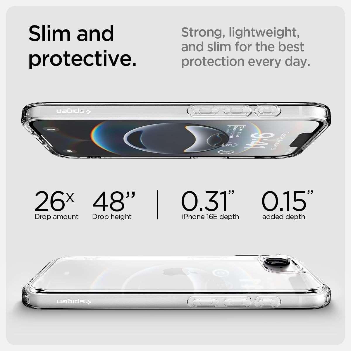 Spigen for iPhone 17e / 16e Case, Ultra Hybrid [No Magnet Ring][Anti-Yellowing] - Crystal Clear - Image 7