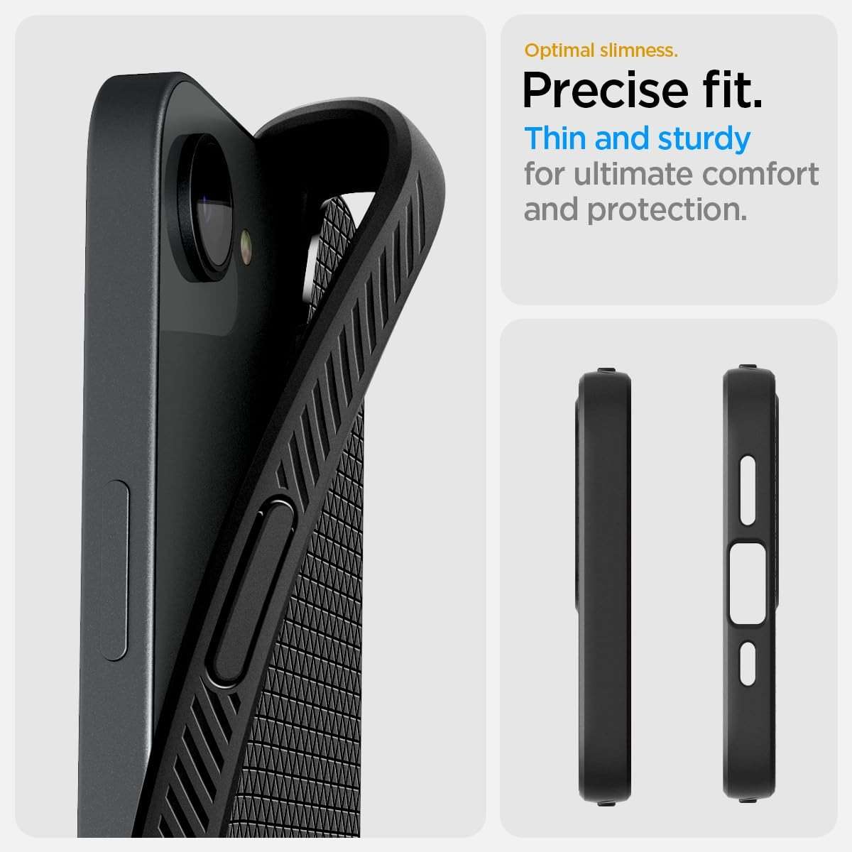 Spigen for iPhone 17e / 16e Case, Liquid Air [Military-Grade Protection] - Matte Black | Military-Grade Protection - Image 3