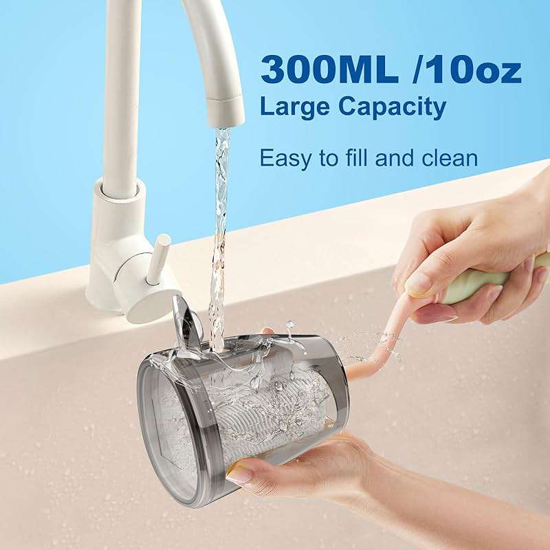 WellLeo Water Flossers for Teeth, 300ML Cordless Oral Irrigator Rechargeable Dental Flosser Picks with 5 Modes 5 Jet Tips,IPX7 Waterproof Teeth Cleaner for Braces Gum Care, Home Travel Use - Image 3