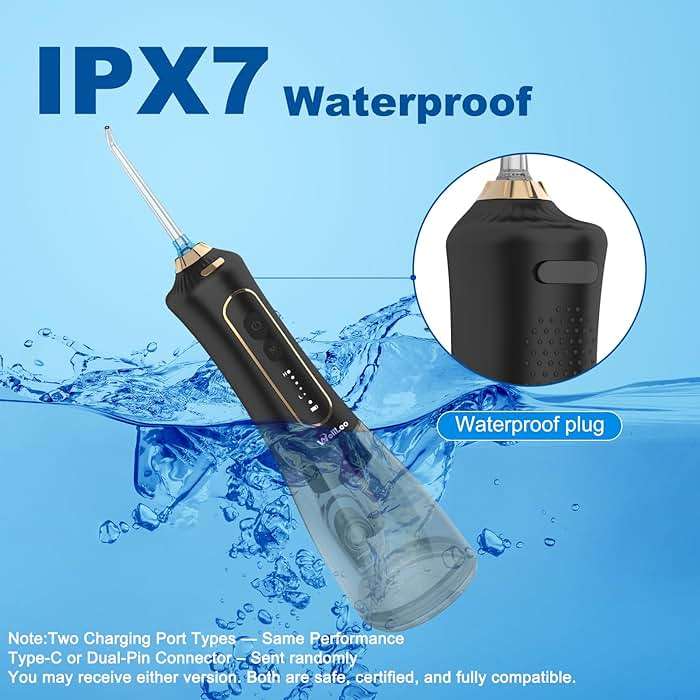 WellLeo Water Flossers for Teeth, 300ML Cordless Oral Irrigator Rechargeable Dental Flosser Picks with 5 Modes 5 Jet Tips,IPX7 Waterproof Teeth Cleaner for Braces Gum Care, Home Travel Use - Image 6