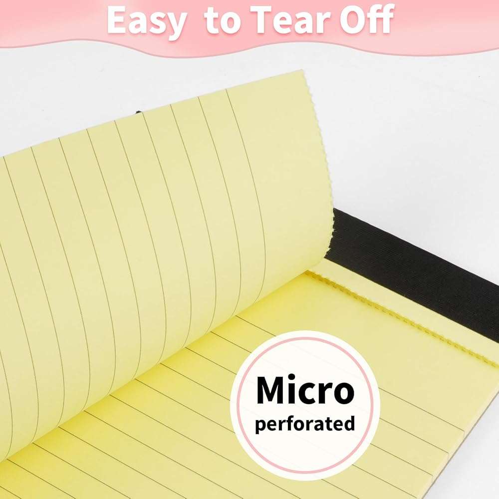 Legal Pads 5" X 8", 6 Pack Colored Note Pads, College Ruled Yellow Lined Paper Pads, Letter & Legal Ruled Pads, 30 Sheets per Small Writing Pads 5x8 for School, Home, Office, Business - Image 5