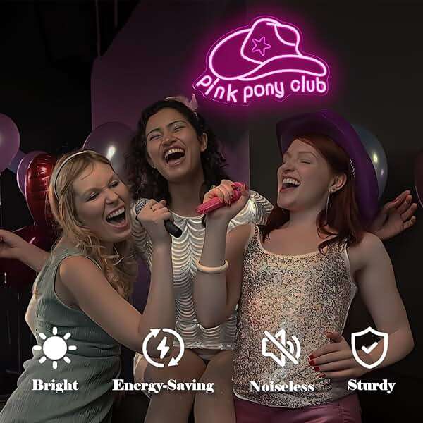 Vveikea Pink Pony Neon Sign Western Cowgirl Neon Lights for Wall Decor Dimmable Neon Lights Midwest Princess Led Signs For Bedroom Wall Girl Cave Club Bar Pub Gift - Image 4