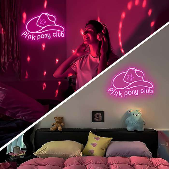 Vveikea Pink Pony Neon Sign Western Cowgirl Neon Lights for Wall Decor Dimmable Neon Lights Midwest Princess Led Signs For Bedroom Wall Girl Cave Club Bar Pub Gift - Image 7