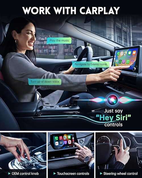 Amzfeel Wireless CarPlay Adapter for Apple iPhone iOS 10+ & Cars from 2015+, Mini Edition, Convert Factory Wired to Wireless CarPlay Dongle Plug & Play GPS Digital Media Receiver (Brushed Cobalt Blue) - Image 5