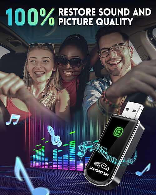 Amzfeel Wireless CarPlay Adapter for Apple iPhone iOS 10+ & Cars from 2015+, Mini Edition, Convert Factory Wired to Wireless CarPlay Dongle Plug & Play GPS Digital Media Receiver (Brushed Cobalt Blue) - Image 9