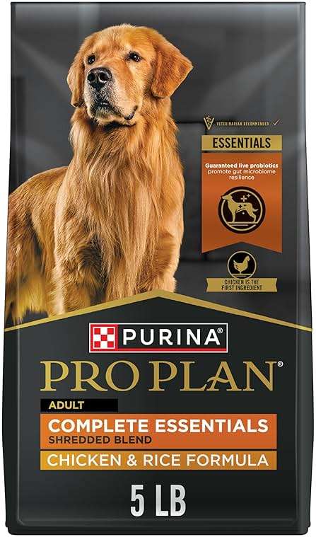Purina Pro Plan Complete Essentials Shredded Blend Chicken and Rice Dog Food Dry Formula with Probiotics for Dogs - 5 lb. - Image 1