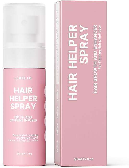 Trybello Hair Helper Spray | DHT Blocker Hair Growth Serum with Biotin, Castor Oil & Caffeine | Topical for Thicker, Fuller Strands | Anti Thinning, Vegan, Cruelty-Free Formula - Image 1