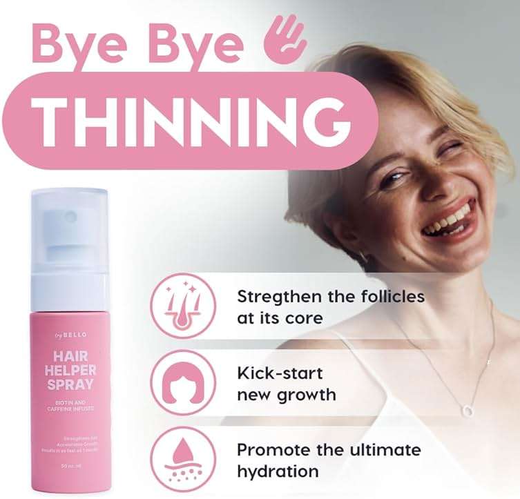 Trybello Hair Helper Spray | DHT Blocker Hair Growth Serum with Biotin, Castor Oil & Caffeine | Topical for Thicker, Fuller Strands | Anti Thinning, Vegan, Cruelty-Free Formula - Image 7