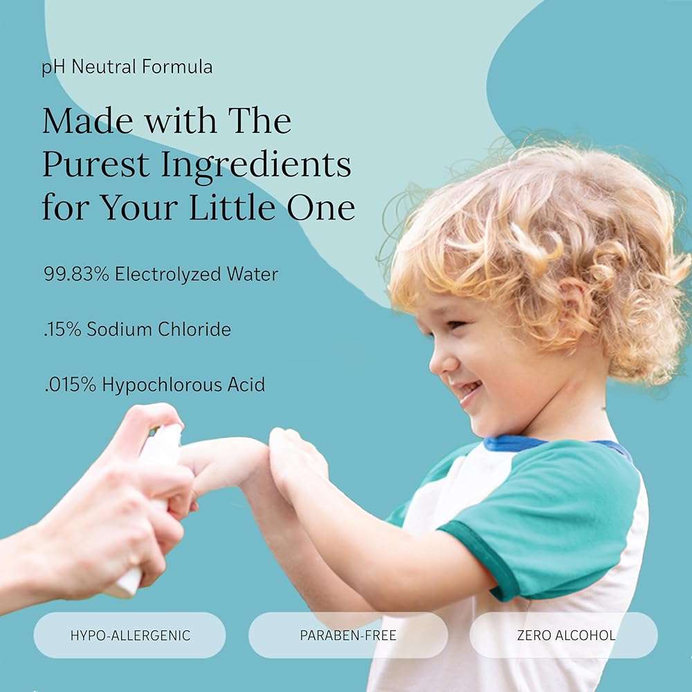 Littley Infant & Toddler Hand Cleanser | Alcohol-Free HOCl Spray for Delicate Skin | Fragrance-Free Formula | Gentle & Convenient Hand Mist | Portable Travel Size | 2 oz - Image 4