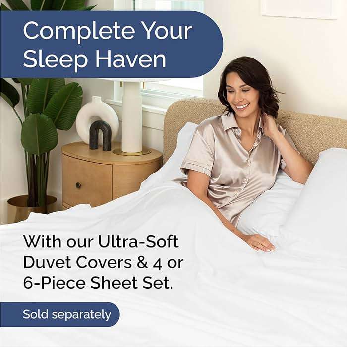 Queen Comforter Set - White Bedding for All Seasons - 3 Piece Bed Set, 1 Lightweight Comforter (88" x 88") and 2 Pillow Shams (20" x 26") - Box Stitched Down Alternative, Duvet Insert with Corner Tabs - Image 8