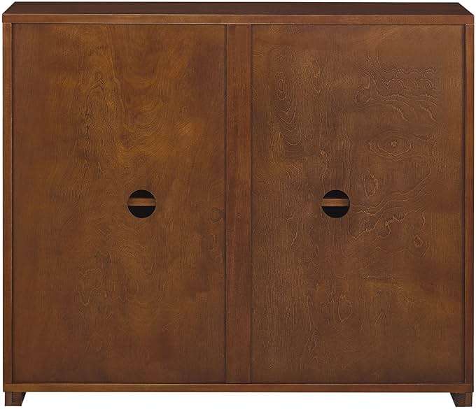 LKTART Mid Century Modern Narrow Sideboard Buffet Cabinet,Small Walnut Entryway Cabinet,Wood Credenza Storage Cabinet with 2 Doors for Living Room,Kitchen,Hallway(9.25" D*39" L) - Image 9