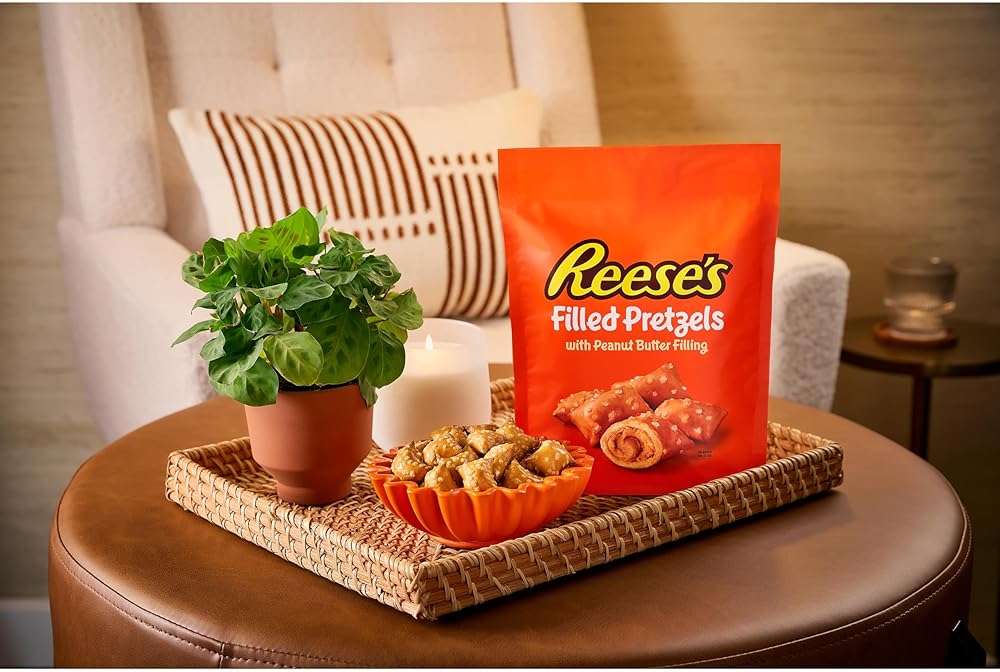 Reese's Filled Pretzels, Peanut Butter Pretzel Nuggets, Crunchy, Ready to Eat, Sweet and Salty Snack, 18oz Jar - Image 4