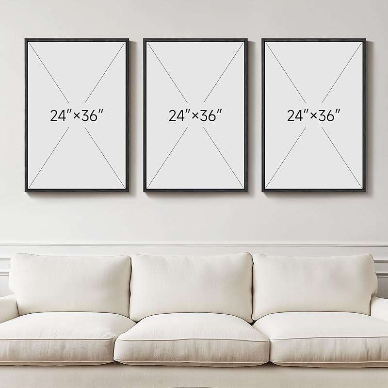 Large Framed Black and White Abstract Wall Art for Living Room, 3 Piece Big Canvas Prints Paintings Artwork for Walls, Modern Minimalist Black Gold Pictures for Hallway Office Wall Decor 24x36 Inch - Image 3