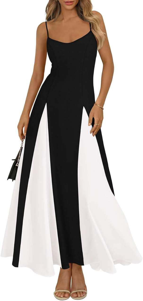 PRETTYGARDEN Spaghetti Strap Backless Summer Dresses for Women 2026 Flowy Maxi Dresses Sleeveless Wedding Guest Dress - Image 1