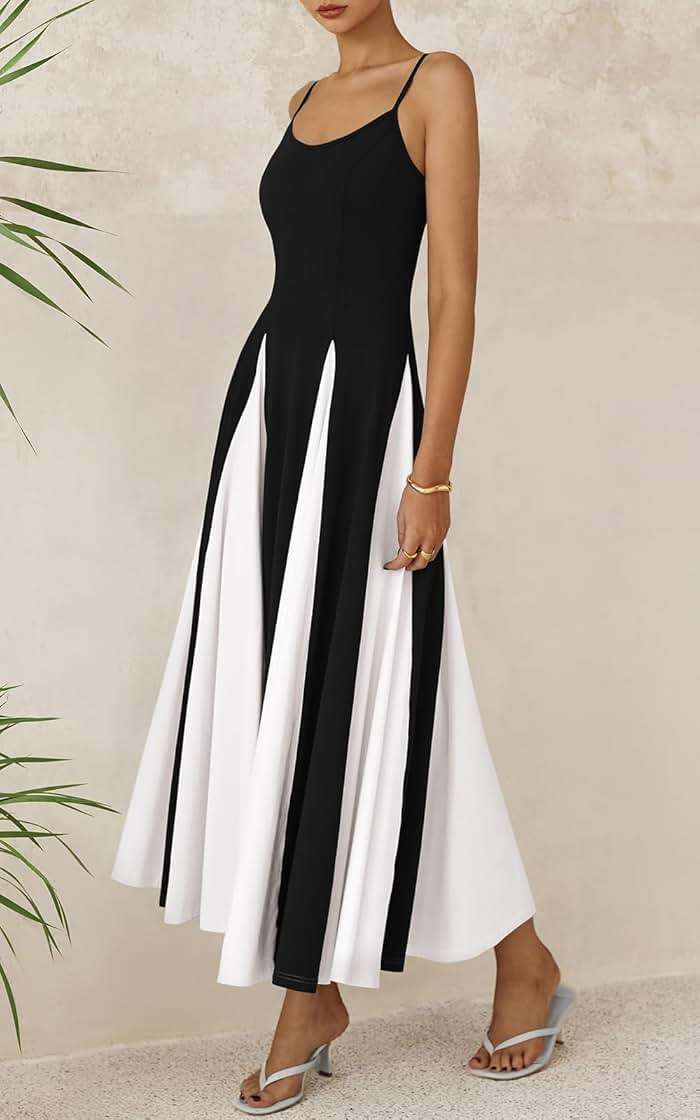 PRETTYGARDEN Spaghetti Strap Backless Summer Dresses for Women 2026 Flowy Maxi Dresses Sleeveless Wedding Guest Dress - Image 5